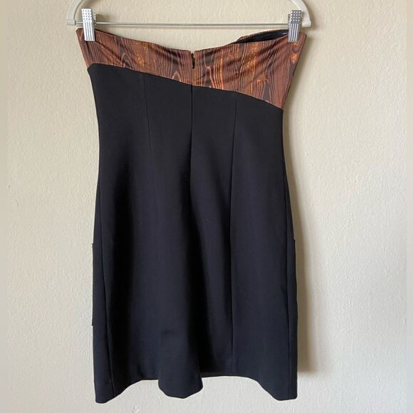 NWT Staud Sample Mini Brown Black Dress Strapless Size 4 - Picture 10 of 13